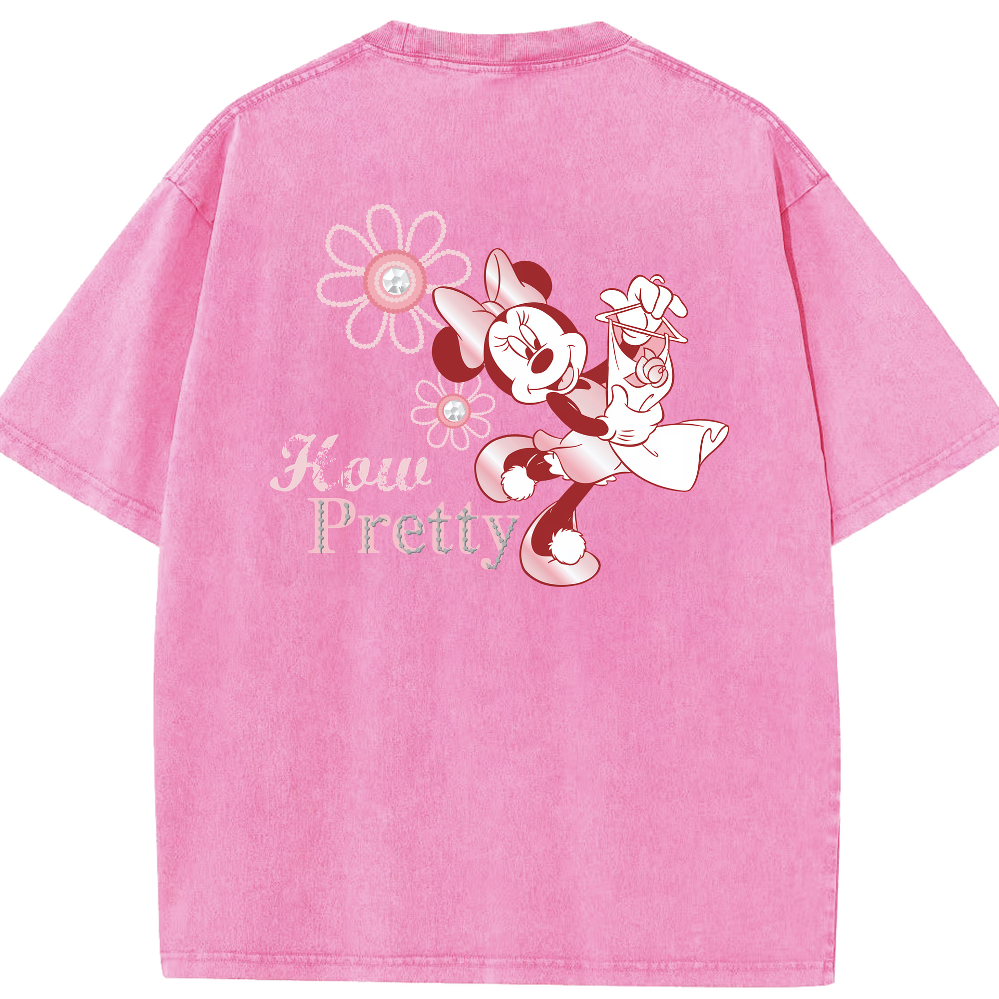 （画像用） ミッキーマウス Mickey Mouse 綿100% ヴィンテージ風 半袖Tシャツ（背面プリント）